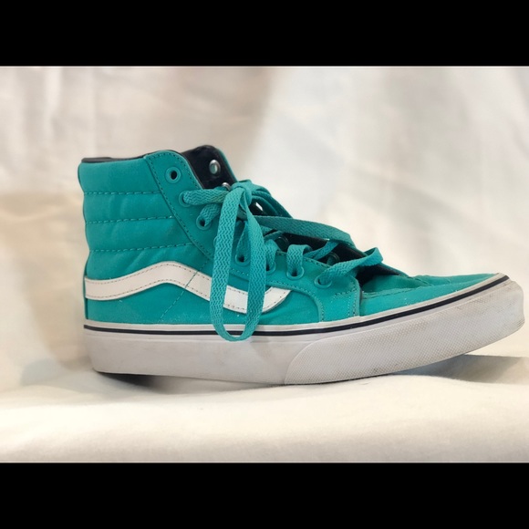 (SOLD) Vans Hi-Tops Teal with Navy Soles - Picture 1 of 6